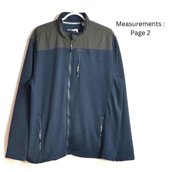 ORVIS Mens Full-Zip Jacket XL / Navy Colorblock Pockets Mock-Neck Logo - Outdoor - Picture 1 of 8